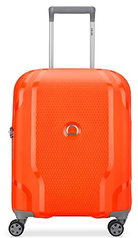 DELSEY PARIS - Clavel - Schmaler, starrer Kabinenkoffer - 55x40x20 cm - 35 Liter - XS - Orangefarbene Mandarine