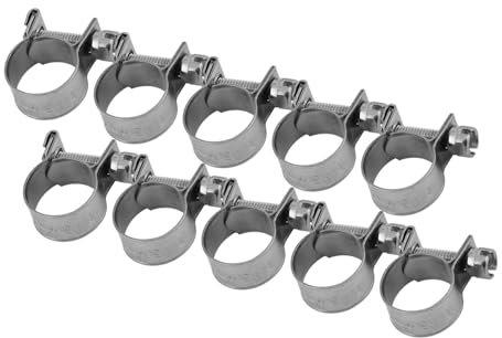 10PCS Schlauchklemme, Kraftstoffschlauchklemmen aus Edelstahl Rohrschellen Befestigungselement Schlauchklemme Für Luftschlauch Wasserrohr Kraftstoffschlauch Silikonschlauch (13-15mm)