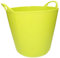 KOTARBAU® Elastischer Gummitrog 26L Grün Fluo mit Tragegriffen Universal Flexibler Gartenkorb