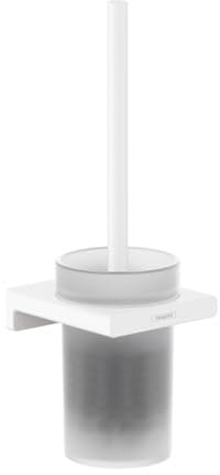 hansgrohe AddStoris - Toilettenbürste mit Halter, Toilettenbüstenhalter für Wandmontage, WC-Bürste mit Halter, verdeckte Befestigung, Badezimmer Zubehör, Mattweiß, 41752700