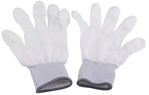 1 Paar antistatische rutschfeste Handschuhe zum Schutz der Sicherheit der Computerinstallation Präzisionsarbeit und Reparatur für elektronische Arbeitskräfte Labor(L-Graue Naht)