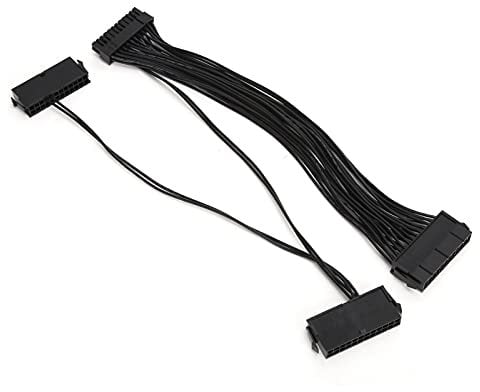 ATX Motherboard Dual 3 PSU Power Supply 24 Pin Extension Cable, 24 Pin (20+4) Male & Triple PSU 24Pin Female Header for Chassis Power Start