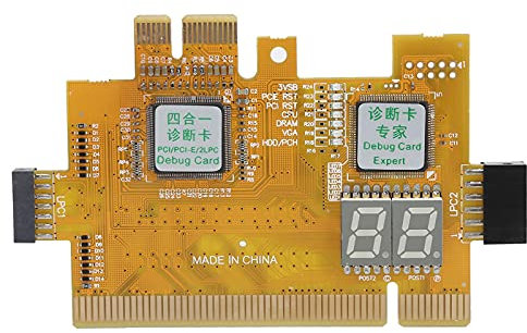 Desktop Diagnostic Testing Card,PCI PCI‑E 2LPC 4‑in‑1 Multi-Function Analyzer Motherboard 2‑Bit Debug Post Test Kit Debug Card with LED Indicator Support All PCI Slots