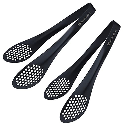 MSY BIGSUNNY Buffetzange aus Edelstahl – Küchenzange zum Kochen und Servieren (schwarz – 23 cm Servierzange)