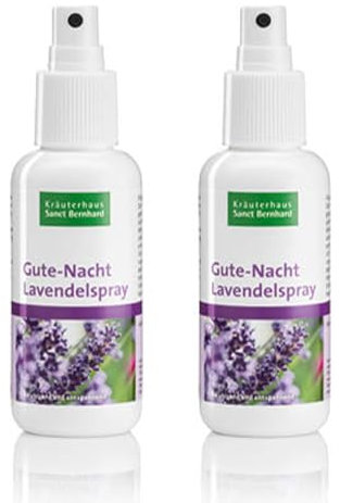 Sanct Bernhard Gute-Nacht-Lavendelspray, als Raumspray oder Kissenspray, 2x 125 ml