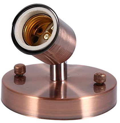 Moderne Vintage Lampenfassung Deckenleuchte 180° drehbar Wandmontage Lampenfassung Fassung Keramik Eisen für Garage Keller Abstellraum(Rotbronze),E27 Lampenfassung Adapter, Moderne Vintage Decke