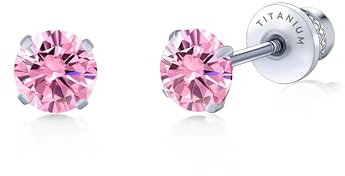 Limerencia Titan Ohrringe für Damen Herren, G23 Medizinische Ohrstecker Hypoallergen Gesundheitsstecker Ohrringe, 8 Farben 5MM CZ Ohrringe für empfindliche Ohren Mode Damenschmuck