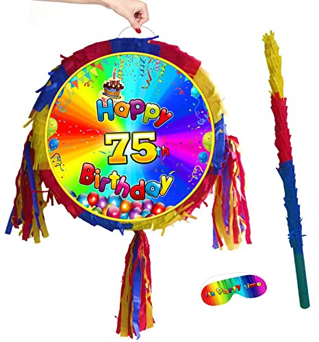 Party zum 75. Geburtstag Piñata mit Stock