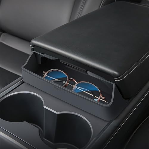 EVFITUS for Tesla Model 3 Model Y Accessories Center Console Organizer Tray Armrest Storage Box Silicone Sunglasses Coin Holder