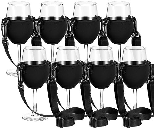 Patelai 8 Stück Weinglashalter für Hals Weinglashalter zum Umhängen Weinglas Umhängeband Weinglas Halterung für Weihnachten Geburtstag Hochzeit Party (M)