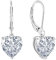 JO WISDOM Damen Hängende Ohrringe Herz Silber 925 mit 3A Zirkonia Kristall April Geburtsstein,Schmuck für Frauen