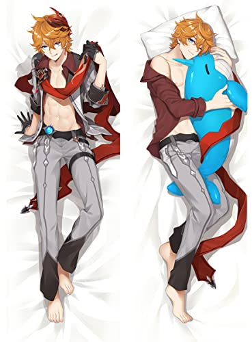 RuiHao Anime Kissenbezug Manga Kissenhülle Für Genshin Impact Tartaglia,Anime Pillowcase Digitaler Doppelseitiger Druck Kissenbezug,Seitenschläferkissen Bezug,Bedding Umarmungskissen Bezu