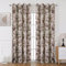 BUHUA 2er-Set Blickdicht Vorhänge mit Blumen Vintage Vorhang Rural Gardinen Ösenvorhang Elegante Verdunkelung für Schlafzimmer Wohnzimmer, H 175 x B 132 cm, Braun Beige