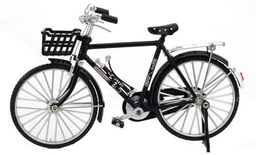 POFET 1:10 Kreative Eisen Retro Fahrrad Modell Ornament Simulation Mini Fahrrad Modell Maßstab Kit Ornament für Geschenke Home Office Dekor (SCHWARZ)
