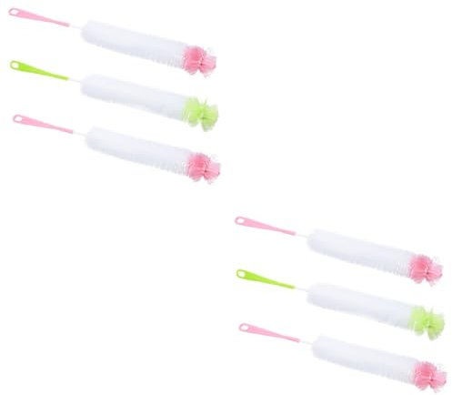 SOLUSTRE 2 Sets Flaschenbürstenschwämme Reinigungsschwämme Tassenbürstengriff Spülmaschinenschwämme Glasreinigungsbürste Für Die Küche 3 Stück * 2
