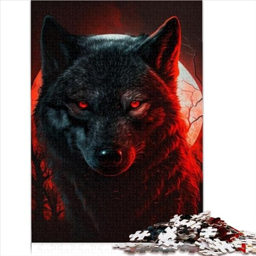 Wolf-Puzzles für Erwachsene und Kinder, 1000 Teile, Puzzle-Geschenke, Papppuzzle, Puzzles für Erwachsene, Geschenke, Puzzle, praktisches Spiel, Familiendekoration (26 x 38 cm)