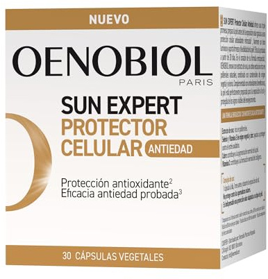 Oenobiol Sun Expert Anti-âge - Efficacité prouvée - Extrait de Raisin et Vitamine C - Bronzage Intense - 30 Capsules - 1 mois