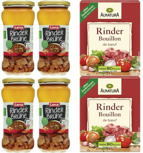 Mit Pufai Grocery, Rinderbouillon Würfel 66 Gramm x 2er + Larco Rinderbrühe 340 gramm x 4 STÜCK