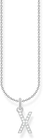 THOMAS SABO letter W necklace, gold-plated silver with zirconia, KE2262-414-14