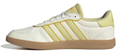 Adidas Women's Breaknet Sleek Sneakers, Off White/Powder Yellow/Utility Yellow, 7.5