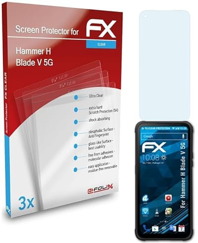 atFoliX Schutzfolie kompatibel mit Hammer H Blade V 5G Folie, ultraklare FX Displayschutzfolie (3X)