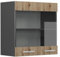 Vicco Meuble de Cuisine Haut vitré R-Line, Chêne Artisan/Anthracite, 60 cm