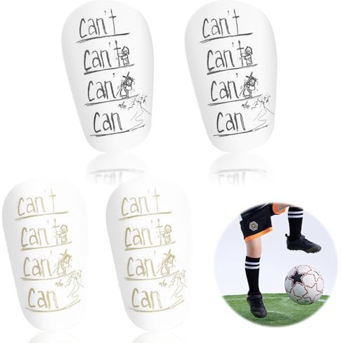ATSGJLZN 2 Paar Schienbeinschoner Fussball,10 x 6 cm Eva Mini Schienbeinschoner Fußball Schutzausrüstung,Can't Can Schienbeinschoner, Klein Mini Shin Pads für Kinder Herren weißes
