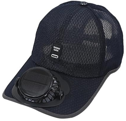 F Fityle Solar-Baseballkappe mit Ventilator, Ventilator Kühler Kappe, Cap mit Lüfter, Solar-Fan-Hut, Baseballmütze Fanmütze, UV-Schutz-Strandhut mit Kühlventilator für Camping Radfahren, Marine