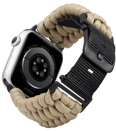 BINLUN Kompatibel mit Apple Watch Armband 49mm 46mm 45mm 44mm 42mm, Geflochten Paracord Nylon Sport Ersatzarmband Passt für iWatch Armbänder Series Ultra2/Ultra/10/9/8/7/SE2/SE/6/5/4/3/2/1 Herren