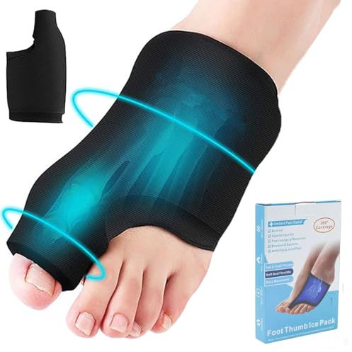 Oaygat Lot de 1 pack de glace pour pied - Pour gonflement du pied - Glacière pour le gonflement du gros orteil, la cheville - Gel de thérapie par le froid et la chaleur - Soutien du gros orteil pour