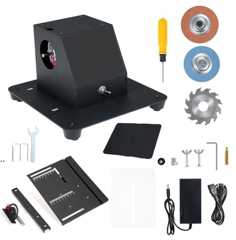 Rettificatrice a doppia ruota 2 in 1 e sega da tavolo Mini levigatrice Levigatrice da banco Levigatrice a 7 velocità regolabile Mini taglierina da tavolo china da taglio elettrica con lama per sega