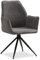 Homestyle4u 2710, Polsterstuhl mit Armlehne Esszimmerstuhl drehbar Chenille Grau Drehstuhl Esszimmer Küchenstuhl bequem