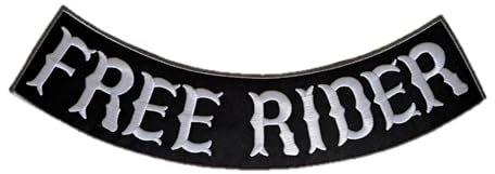 Bestickter Aufnäher zum Aufbügeln – Big Patch – Free Rider XL zum Sticken von Motorradjacken, für Motorradweste, zum Dekorieren von Motorradbekleidung, Jacke