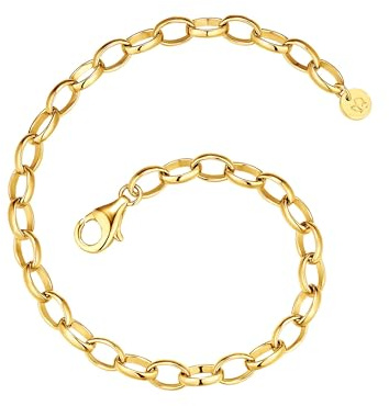 Glanzstücke München Damen Armband aus 925/- Sterling Silber gelbvergoldet 14 Karat Charmsarmband