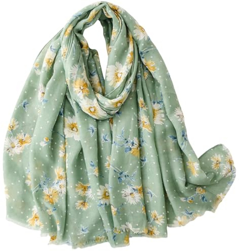FAIRYGATE Green Scarf for Women UK Chic Polyester Shawls for Ladies Scarves Lightweight Clearance Perfect Complement to Any Outfit Scarfs 16247