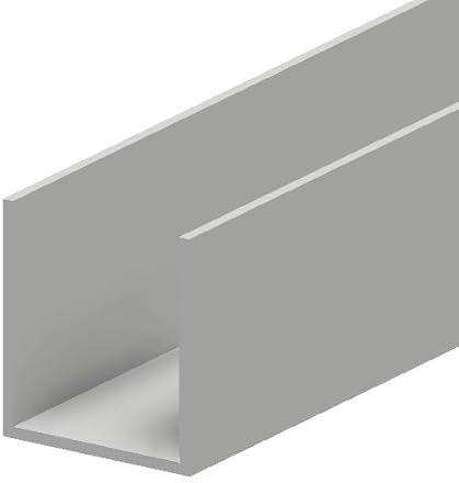2 piezas de 1000x18x20mm (2 metros), Perfil embellecedor de aluminio anodizado en forma U, ideal para paneles de contrachapado, policarbonato o aglomerado de 15mm o 16mm de espesor.