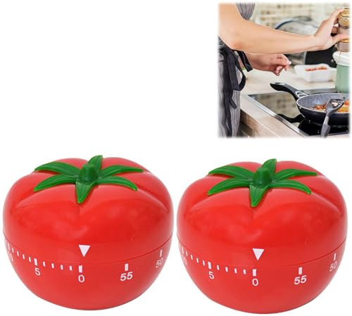 Temporizador de cocina clásico con temporizador de 60 minutos por intervalos de un minuto, tono fuerte, utilizado por los chefs profesionales, 6,5 x 5 cm, 2 unidades