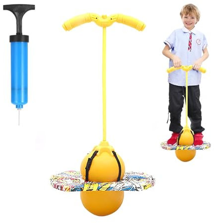 MeYuxg Pogo Stick für Kinder, Hüpfball Kinder mit Griff, 100 kg Tragfähigkeit, Hüpfstange für Kinder und Erwachsene, Sportgeräte für Gleichgewichtstraining, Sport, Abnehmen und Fettverbrennung(Gelb)