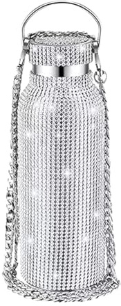 Coupe scintillante, bouteille thermique, strass scintillants, bouteille thermique rechargeable, paillettes faciles à transporter et cadeaux à chaîne pour femmes et filles, conception à l'épreuve des