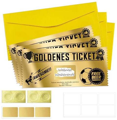 KAOTPO Gutschein zum selber ausfüllen mit Rubbellos, Goldenes Ticket mit Rubbelkarten zum selber beschriften, Geschenke für Frauen, Reisegutschein (3 Stück, Fußball-Auszeichnungen)