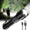 K Kasonic Lampe de Poche LED Rechargeable, Torche Portative USB avec Zoom, Lampe de Secours 3000mAh, Lampe de Camping pour la Randonnée et les Promenades avec Chien