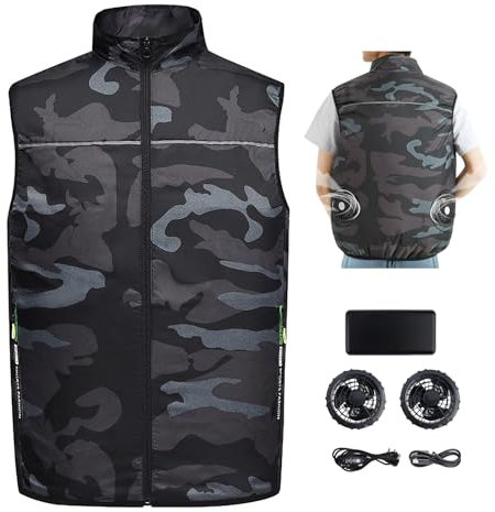 TBRFP Cooling Vest with Fan, 2025 Air Conditioning Overalls, Black-l, One Size