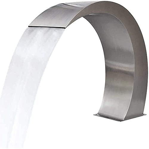 HUIBBGO Fontana a Cascata in Acciaio Inossidabile, Fontana da Giardino, Piscina, Spa, Fontana da Bagno a Impatto