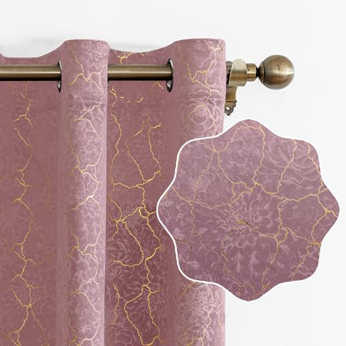 Ystyle Samtvorhang 2er Set 140x245cm, Blickdichte Vorhänge Samt für Schlafzimmer Wohnzimmer mit Ösen, Wunderschön Weich Vorhang Velvet Curtains, Verdunkelnd Samt Gardinen Blickdicht, Rosa