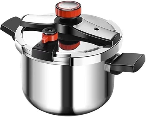 Comfortos 9.50QT Non Stick Pressure Cooker, 304 Stainless Steel, Thickened Body, Explosion-Proof Pot, 3-Stage PSI Settings, One-Hand Locking Lid, Steaming Rack, Gas & Induction Compatible (9 Litre)