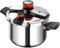 Comfortos 9.50QT Non Stick Pressure Cooker, 304 Stainless Steel, Thickened Body, Explosion-Proof Pot, 3-Stage PSI Settings, One-Hand Locking Lid, Steaming Rack, Gas & Induction Compatible (9 Litre)