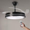 M mimotec - Ventilador de Techo con luz Led Black Hood, Mando a Distancia, Motor DC, 6 velocidades, Silencioso, Aspas retráctiles, función verano-invierno, temporizador, CCT