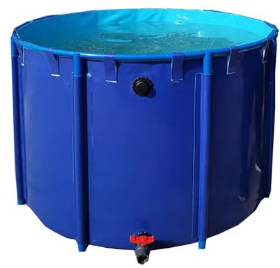 200cm*120cm,Aufstellpool, Rund, Aus Segeltuch, für Fischteiche, mit Metallhalterung, Großer, Faltbarer Aquariumbehälter Zur Wasserspeicherung und Bewässerung