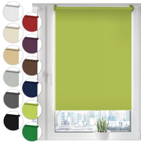 Sonello Verdunkelungsrollo Klemmfix ohne Bohren Rollo 120x100cm Olivgrün | Fenster Rollos Für Innen, Klemmrollo, Verdunklungsrollo, Sonnenschutzrollo, Seitenzugrollo für Fenster & Türen, Fensterrollo