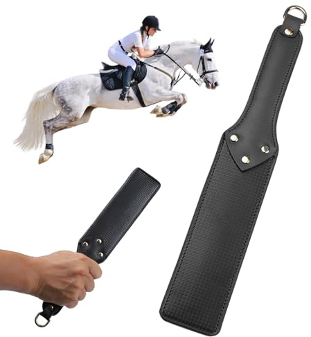 IOHJSA Cravache Noire pour Cheval, Cravache en Cuir, Cravaches d'équitation, pour Spectacle équestre, Dressage de Chevaux, Noir